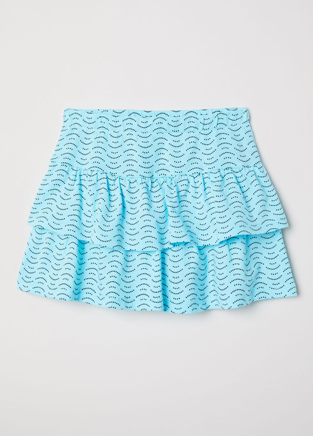 Голубая кэжуал с абстрактным узором юбка H&M мини