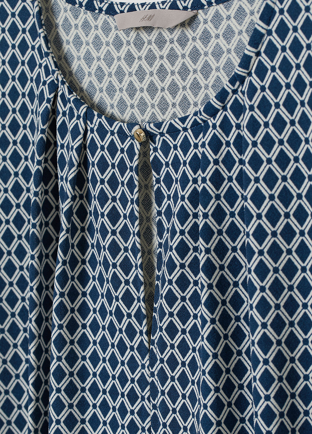 Темно-синее кэжуал платье клеш H&M с орнаментом