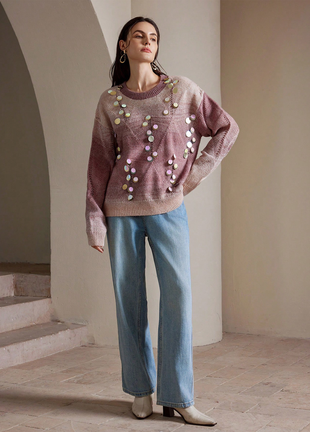 Рожево-ліловий демісезонний джемпер джемпер SHEIN