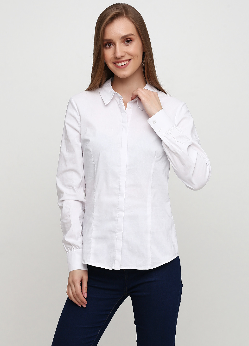 Белая кэжуал рубашка однотонная Vero Moda