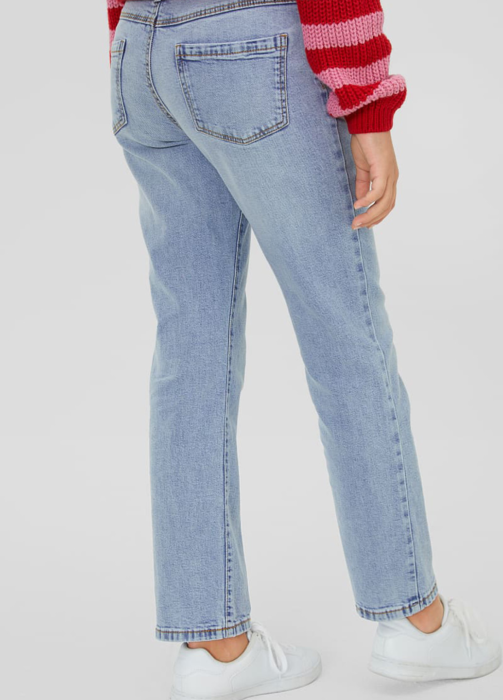 Голубые демисезонные буткат фит джинсы C&A