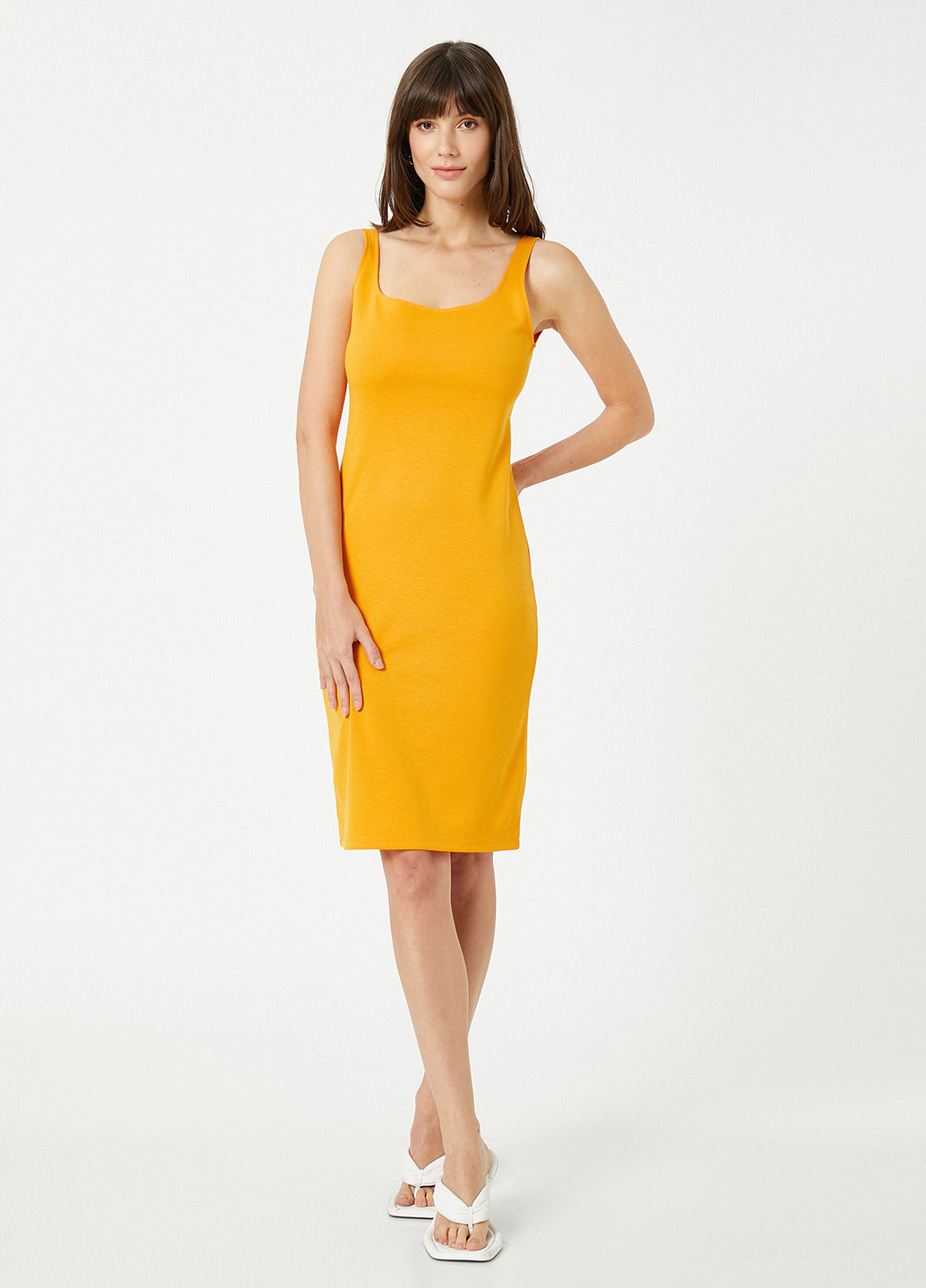 Світло-оранжева кежуал сукня KOTON однотонна