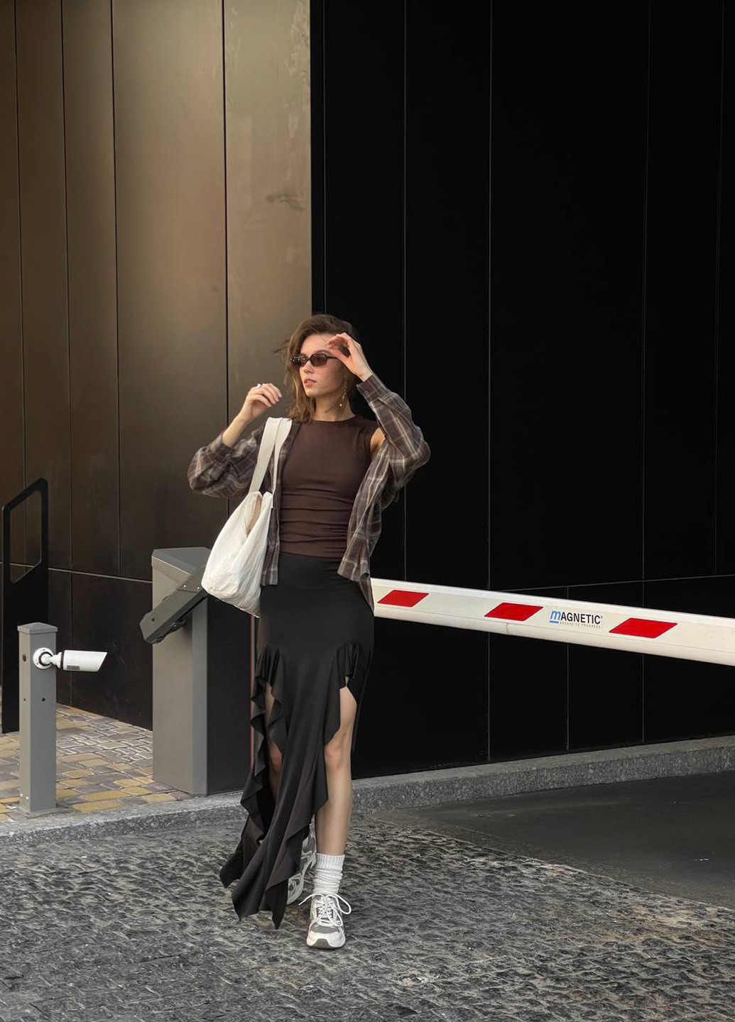 Черная кэжуал однотонная юбка Fashion