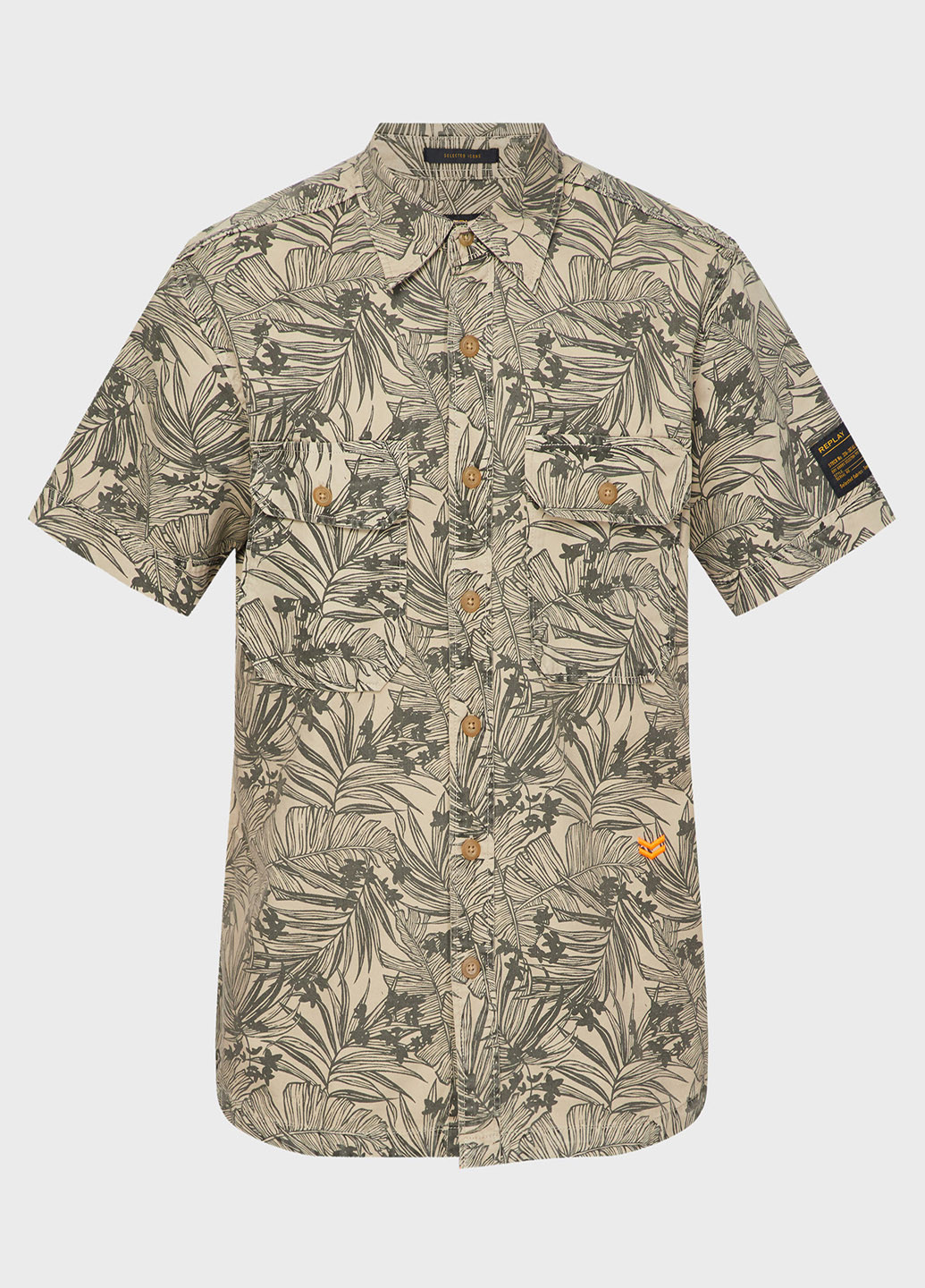 Бежевая кэжуал рубашка с рисунком Replay