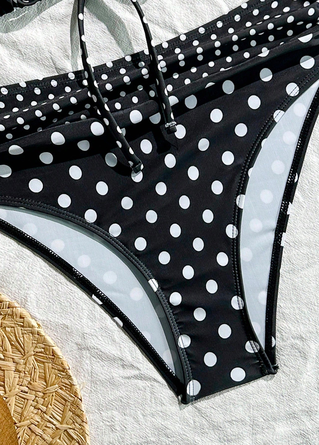 Чорно-білий літній купальник (ліф, трусики) бікіні, роздільний SHEIN