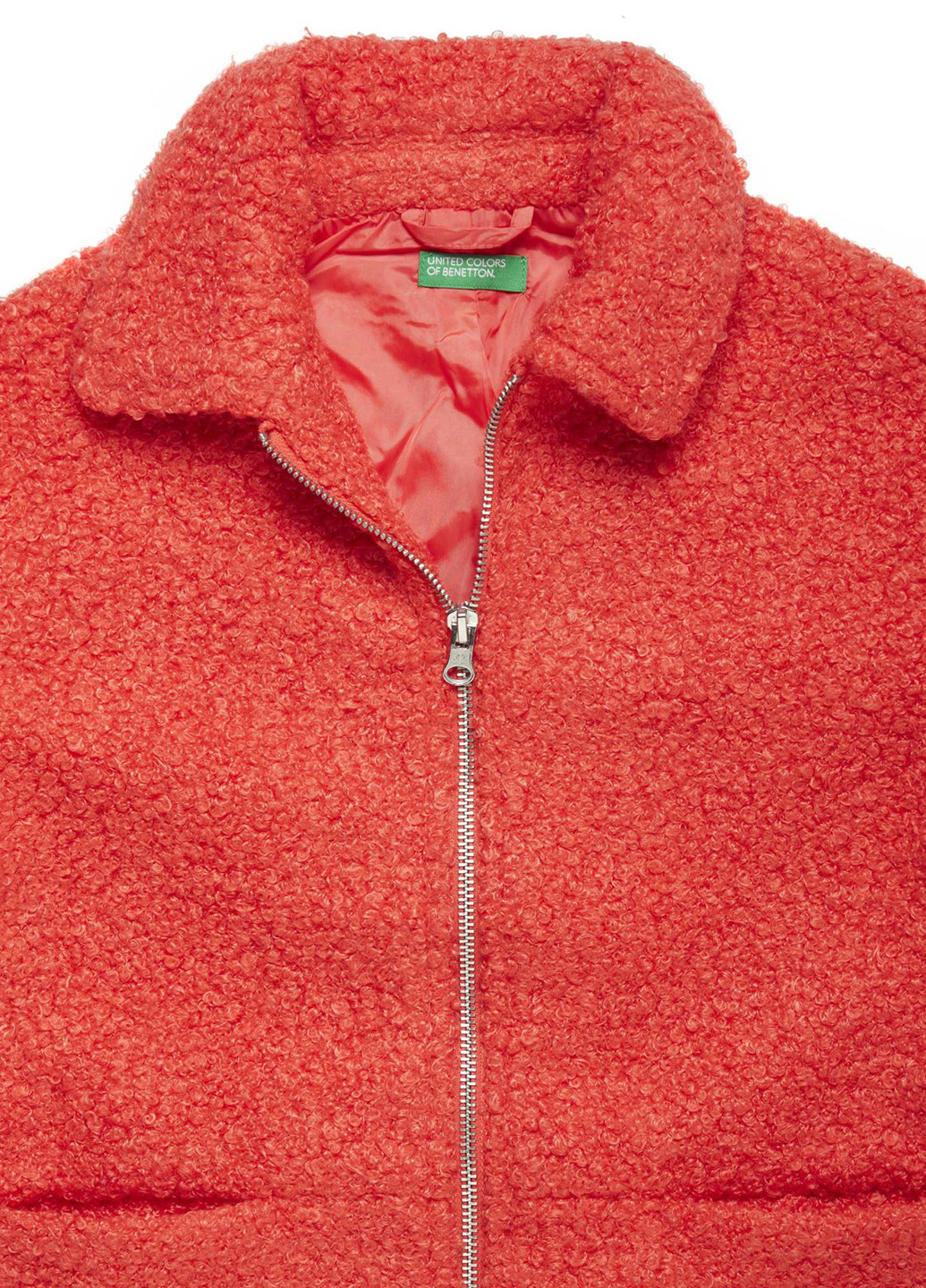 Красное демисезонное Пальто без капюшона United Colors of Benetton