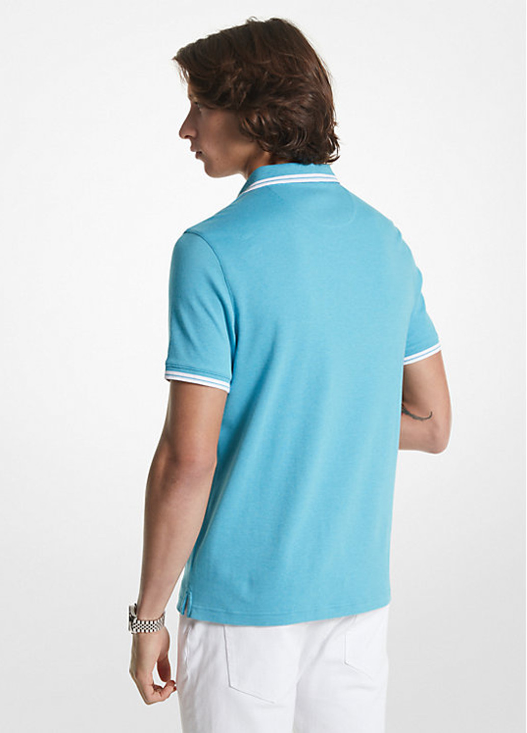 Голубой футболка-поло для мужчин Michael Kors однотонная