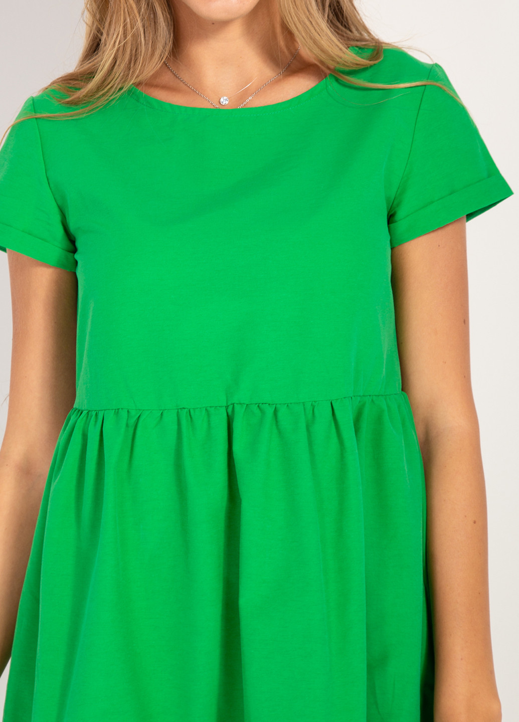 Зеленое кэжуал платье Bessa однотонное