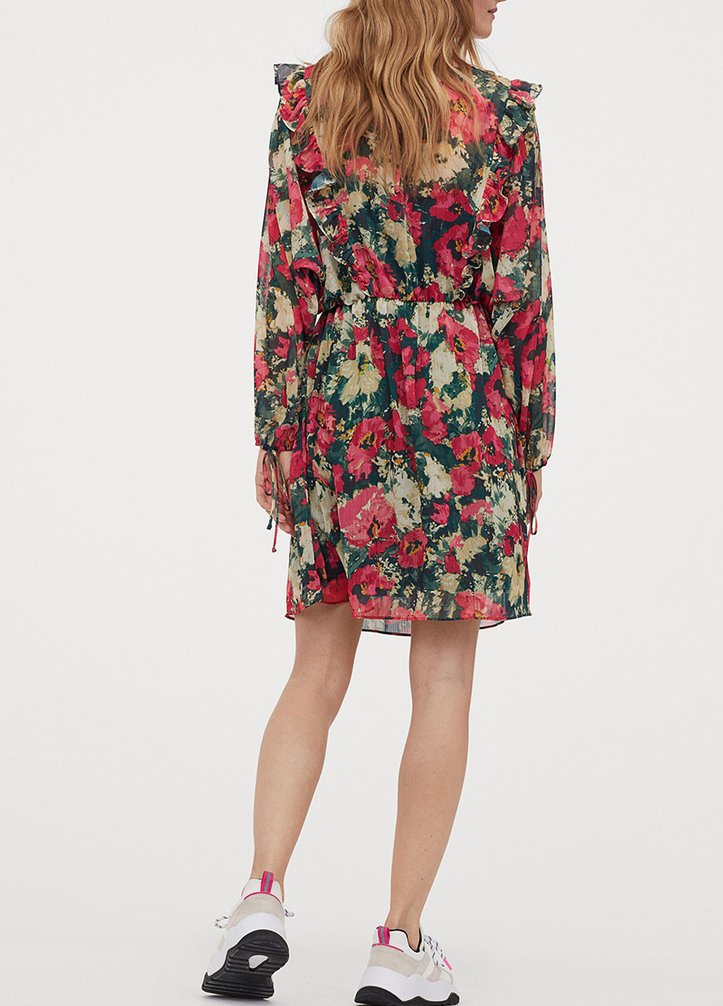 Комбінована кежуал плаття, сукня H&M з квітковим принтом