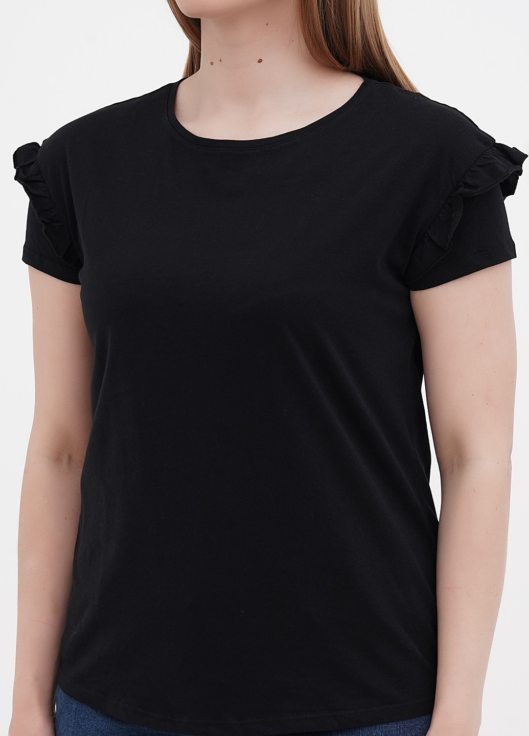 Чорна літня футболка Orsay
