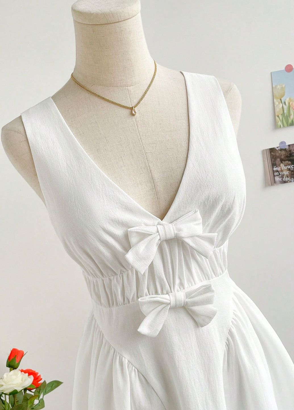 Білий кежуал сукня з спідницею-сонце SHEIN однотонна