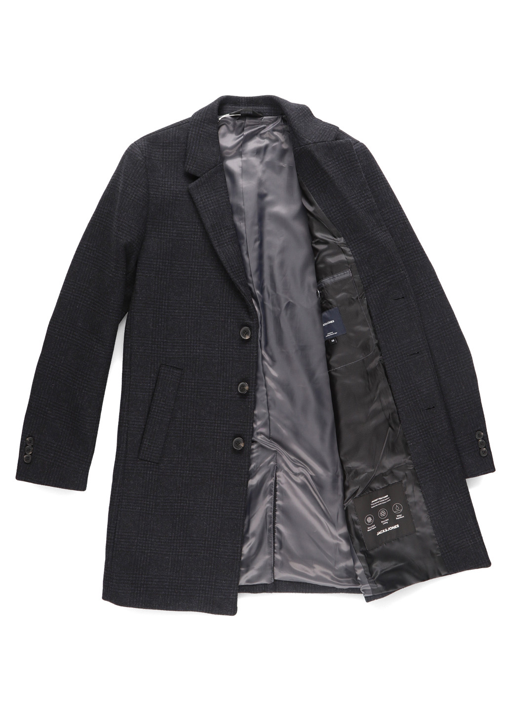 Чорне демісезонне Пальто однобортне Jack & Jones