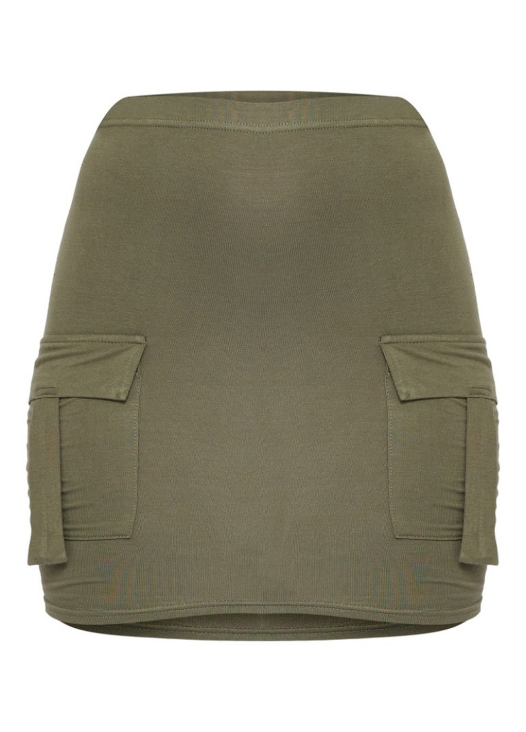 Оливковая (хаки) кэжуал однотонная юбка PrettyLittleThing