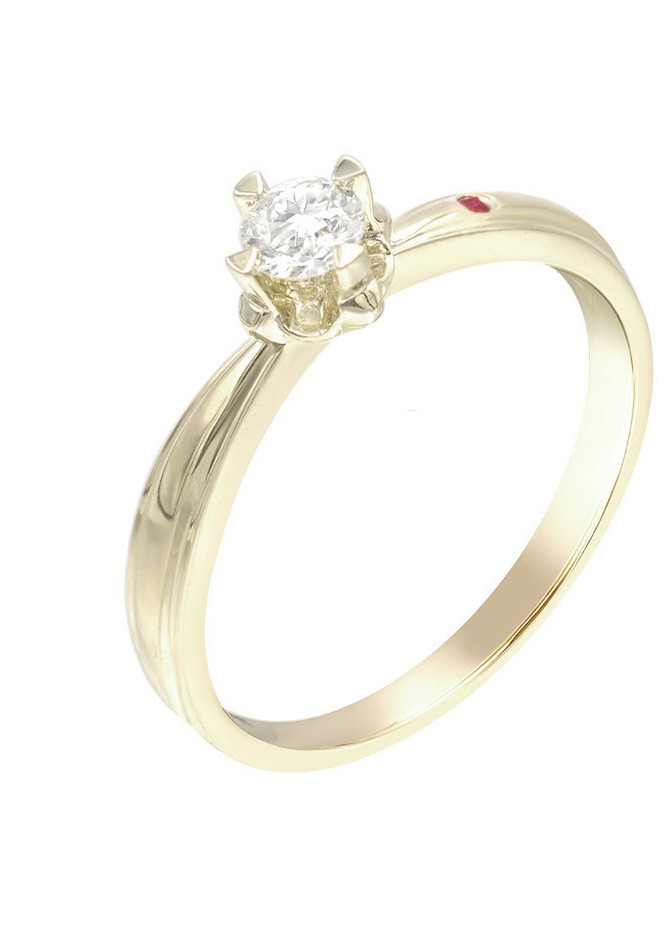 Золотое кольцо с бриллиантом и рубином Чувства Zarina (254252191)
