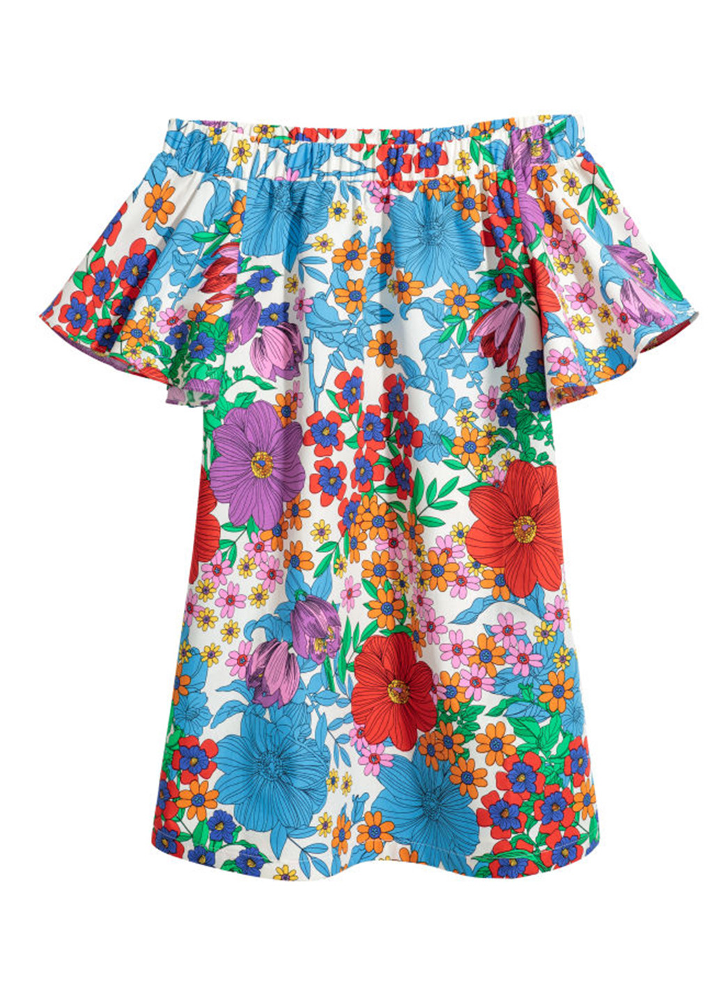 Комбінована кежуал плаття, сукня H&M з квітковим принтом