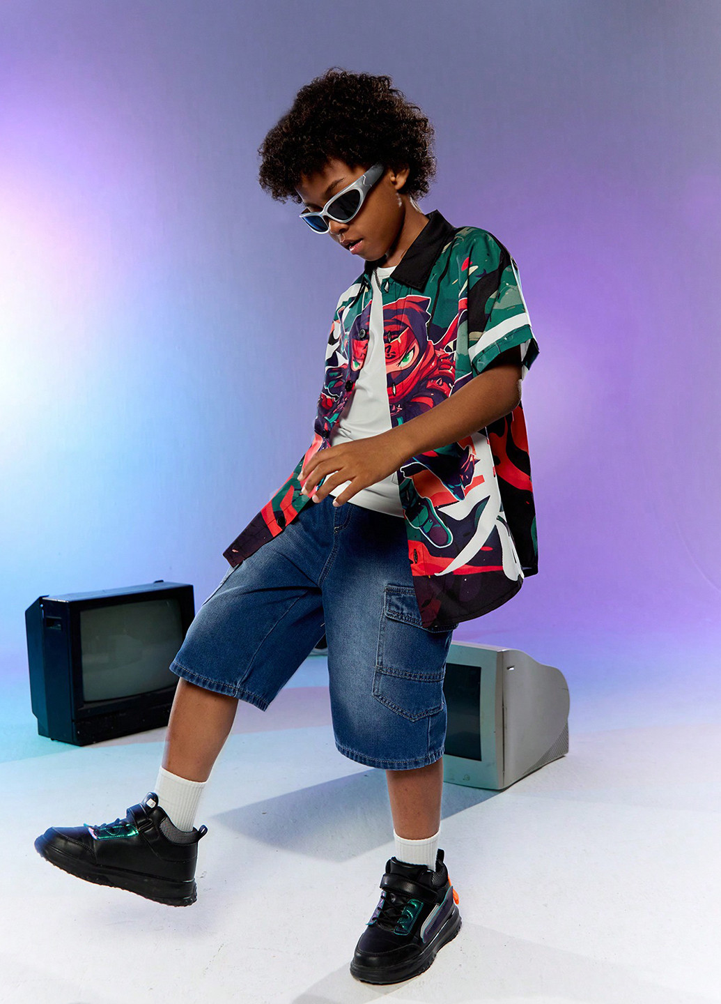 Цветная кэжуал рубашка персонажи SHEIN