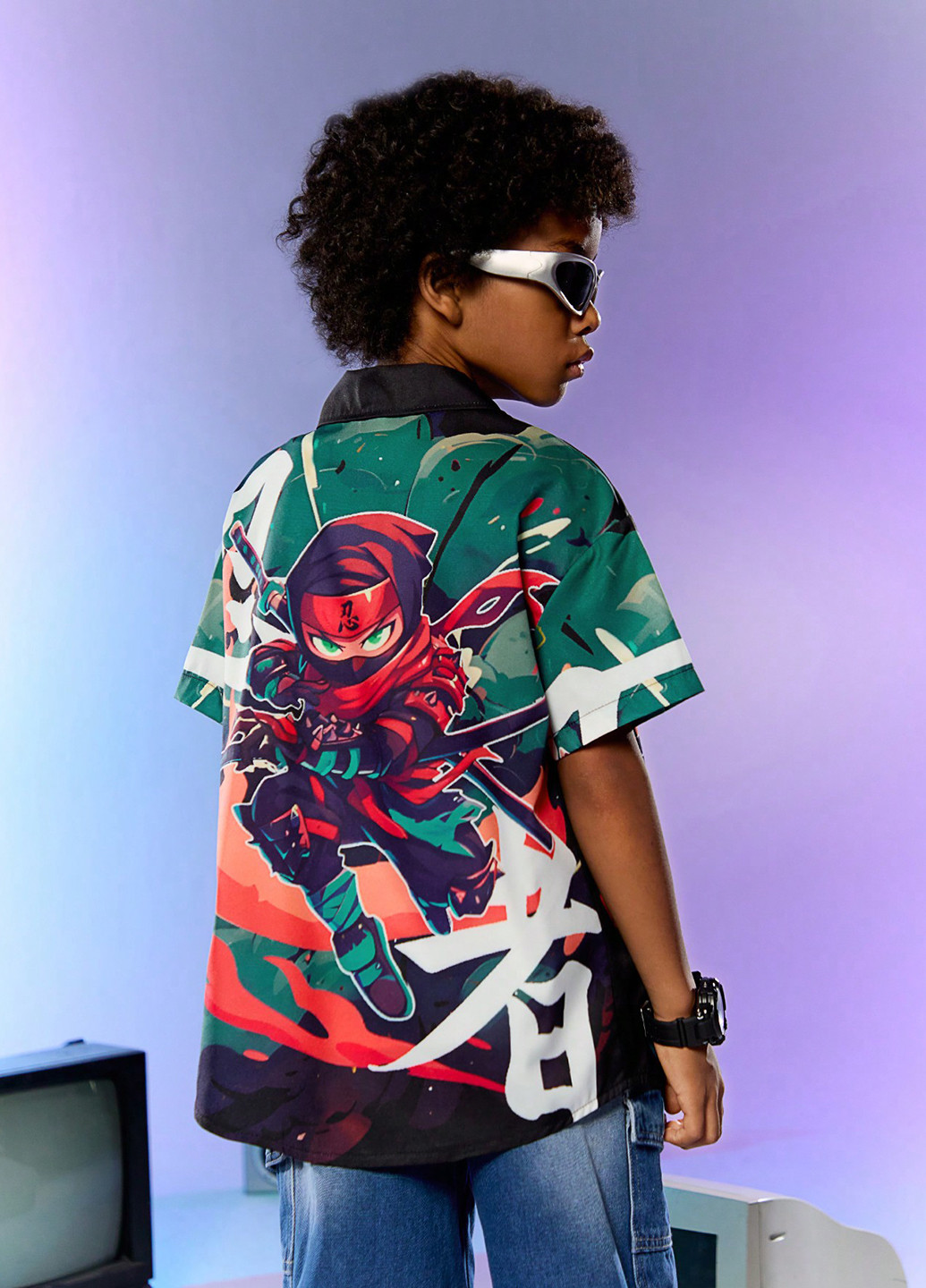 Цветная кэжуал рубашка персонажи SHEIN