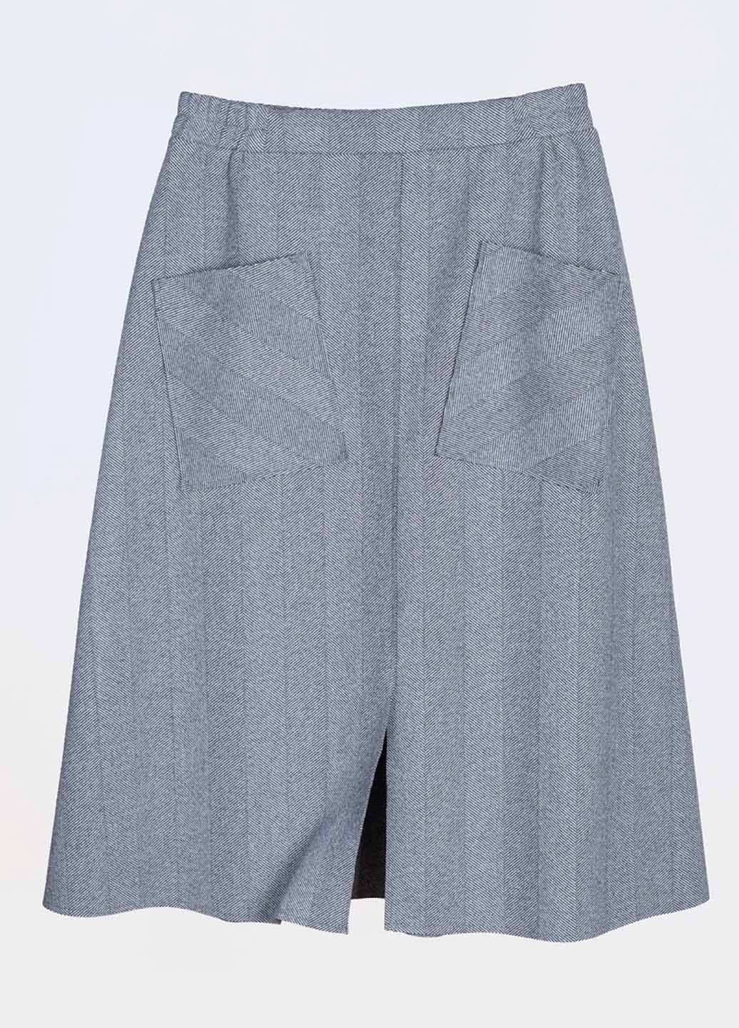 Серая кэжуал с геометрическим узором юбка Fashion а-силуэта (трапеция)