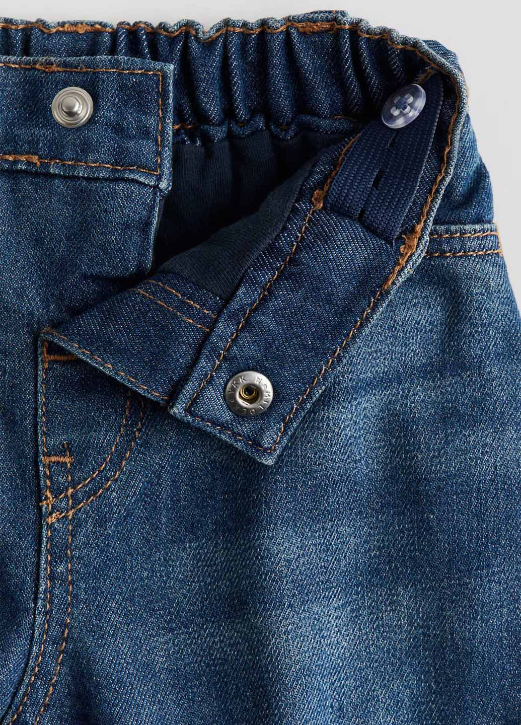 Синие демисезонные зауженные джинсы H&M