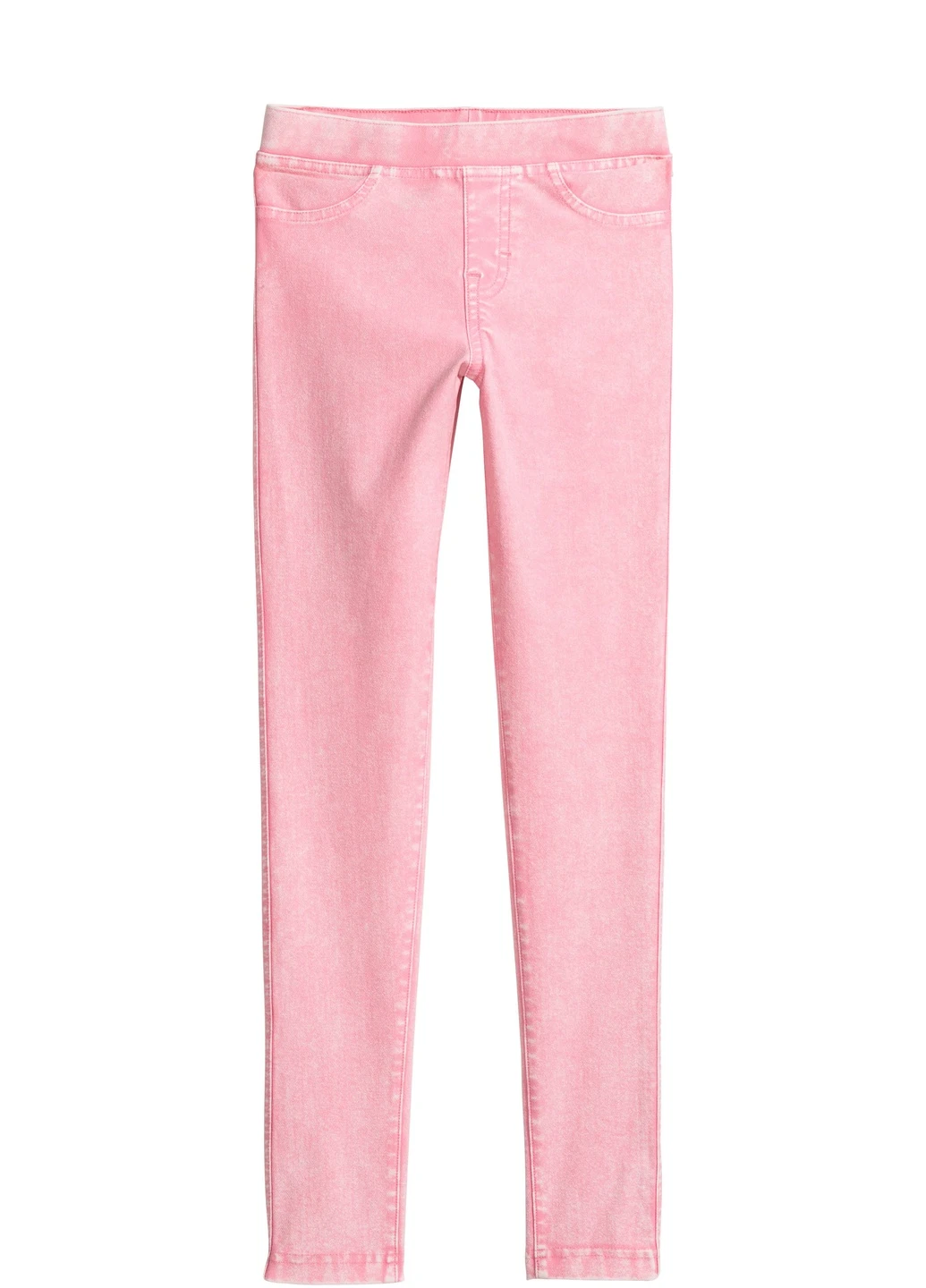 Розовые демисезонные джеггинсы H&M