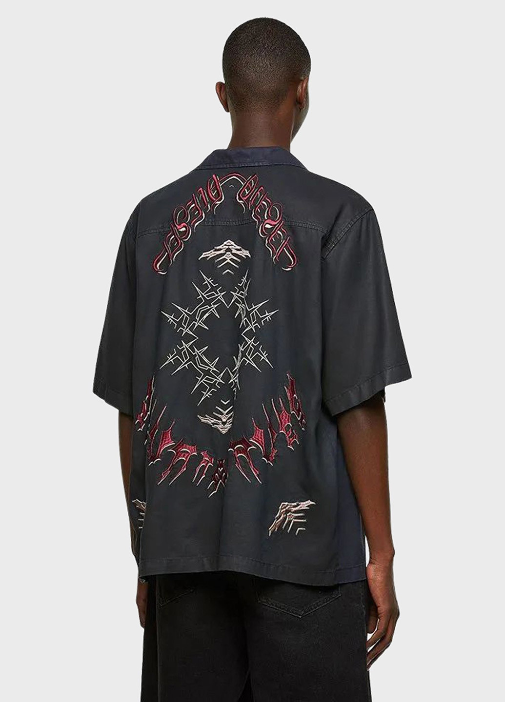 Черная кэжуал рубашка с абстрактным узором Diesel