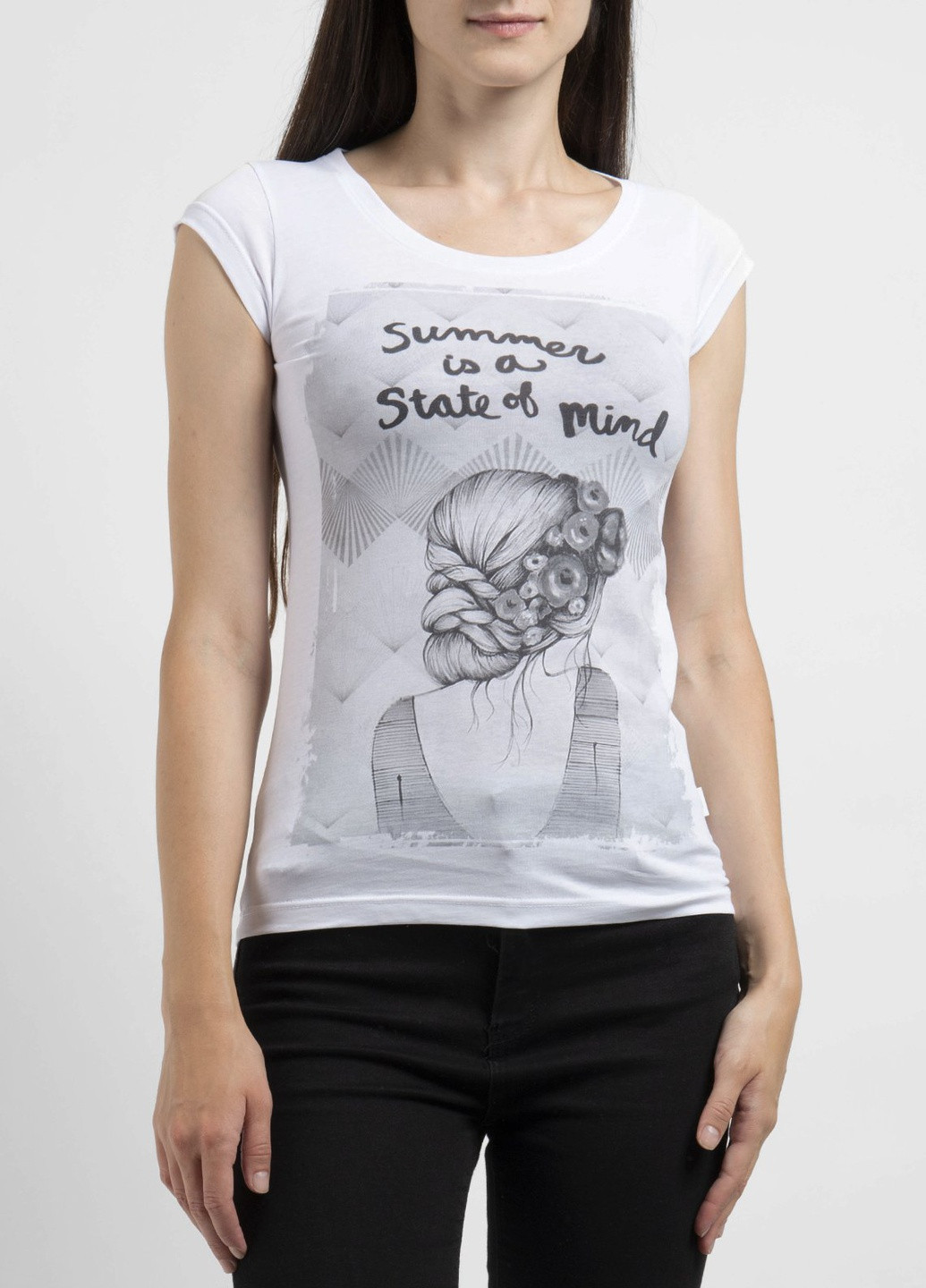 Белая футболка с принтом Ko Samui - (250382593)