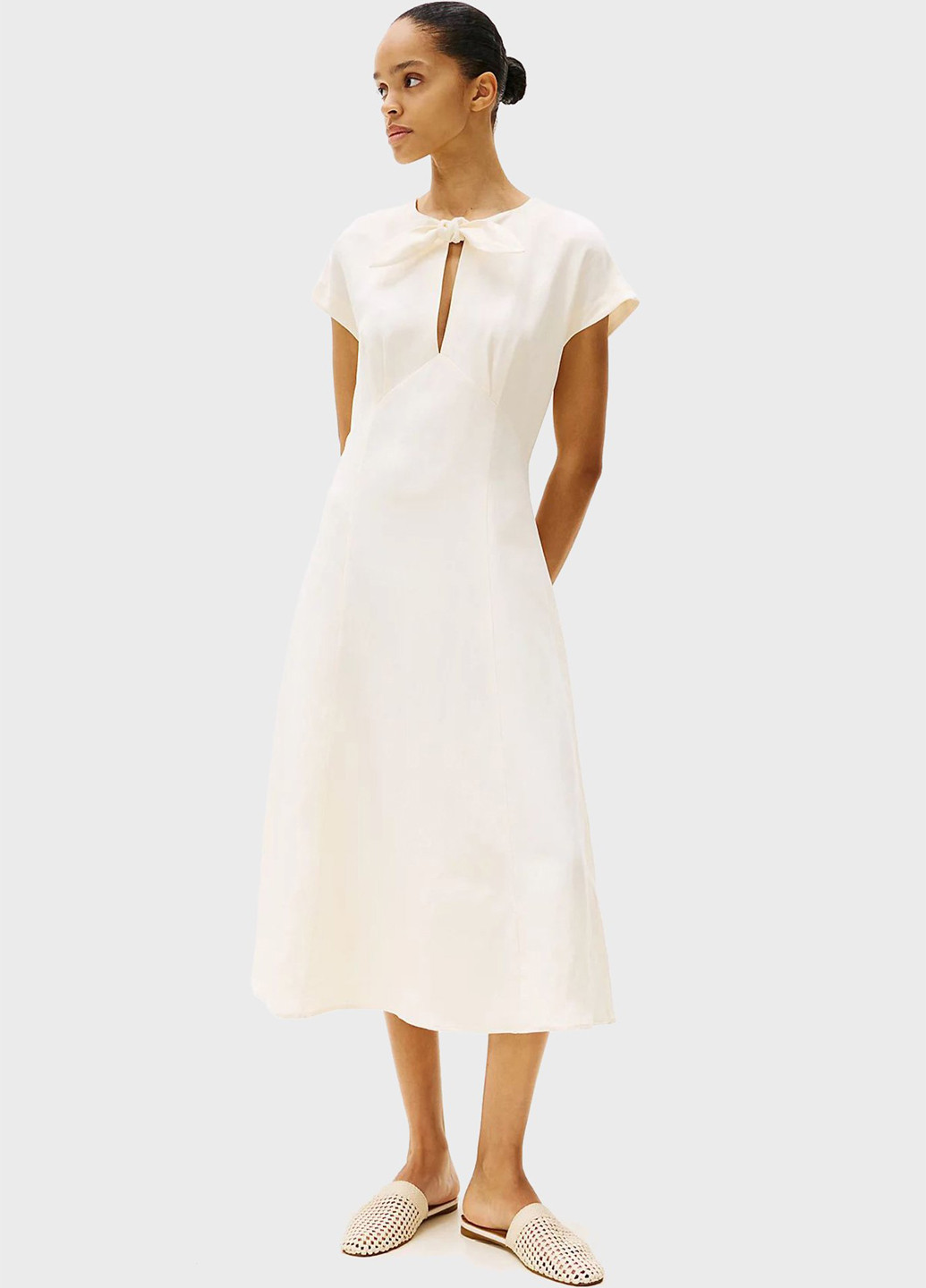 Бежева кежуал сукня а-силует Tommy Hilfiger однотонна