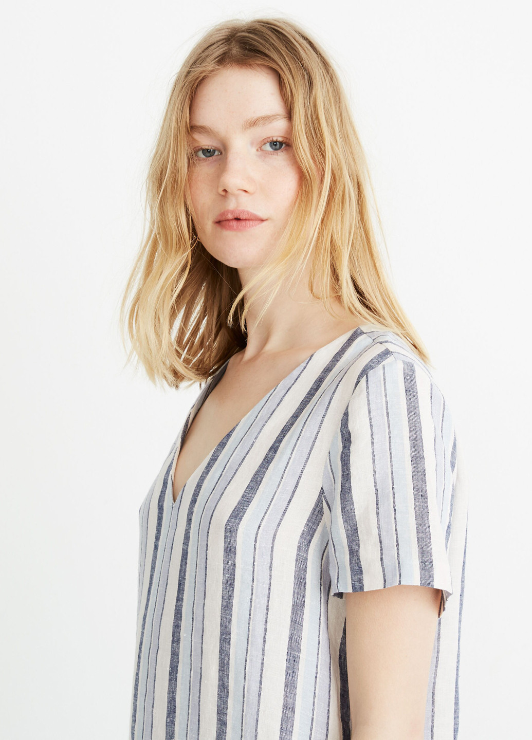 Комбинированное кэжуал платье Madewell в полоску