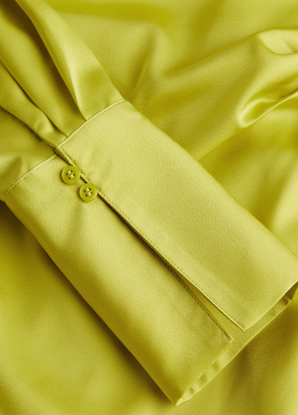 Кислотно-зеленое кэжуал платье на запах H&M однотонное