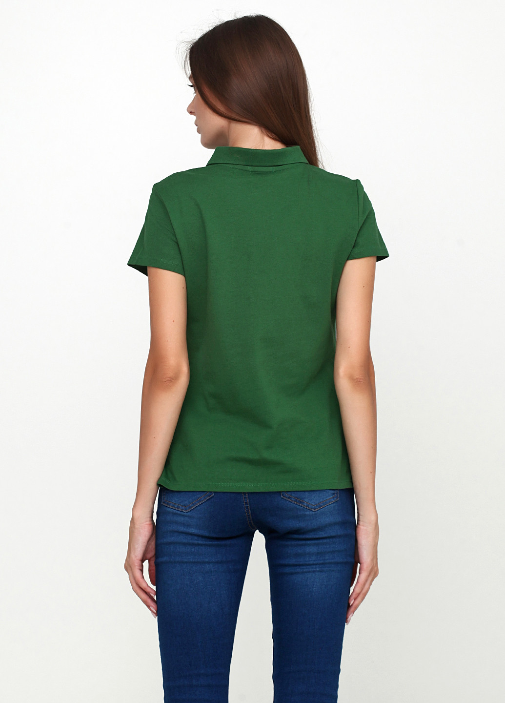 Зеленая женская футболка-поло Esprit однотонная