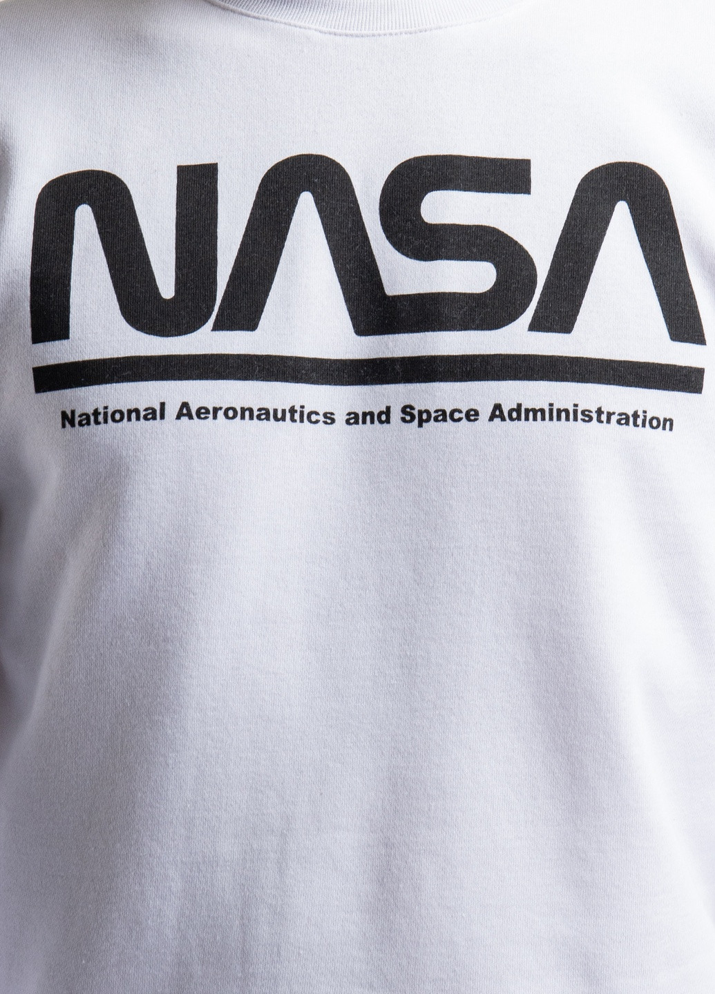 Черный свитшот с логотипом Nasa - крой однотонный белый кэжуал - (251176484)