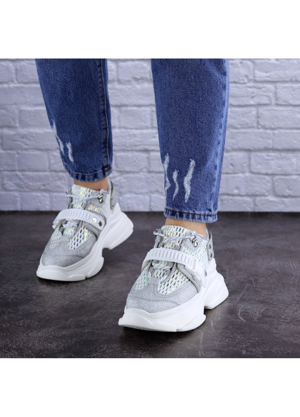 Женские кроссовки Dorky 1707 36 23 см Серебро Fashion серебряные демисезоны (223576474)