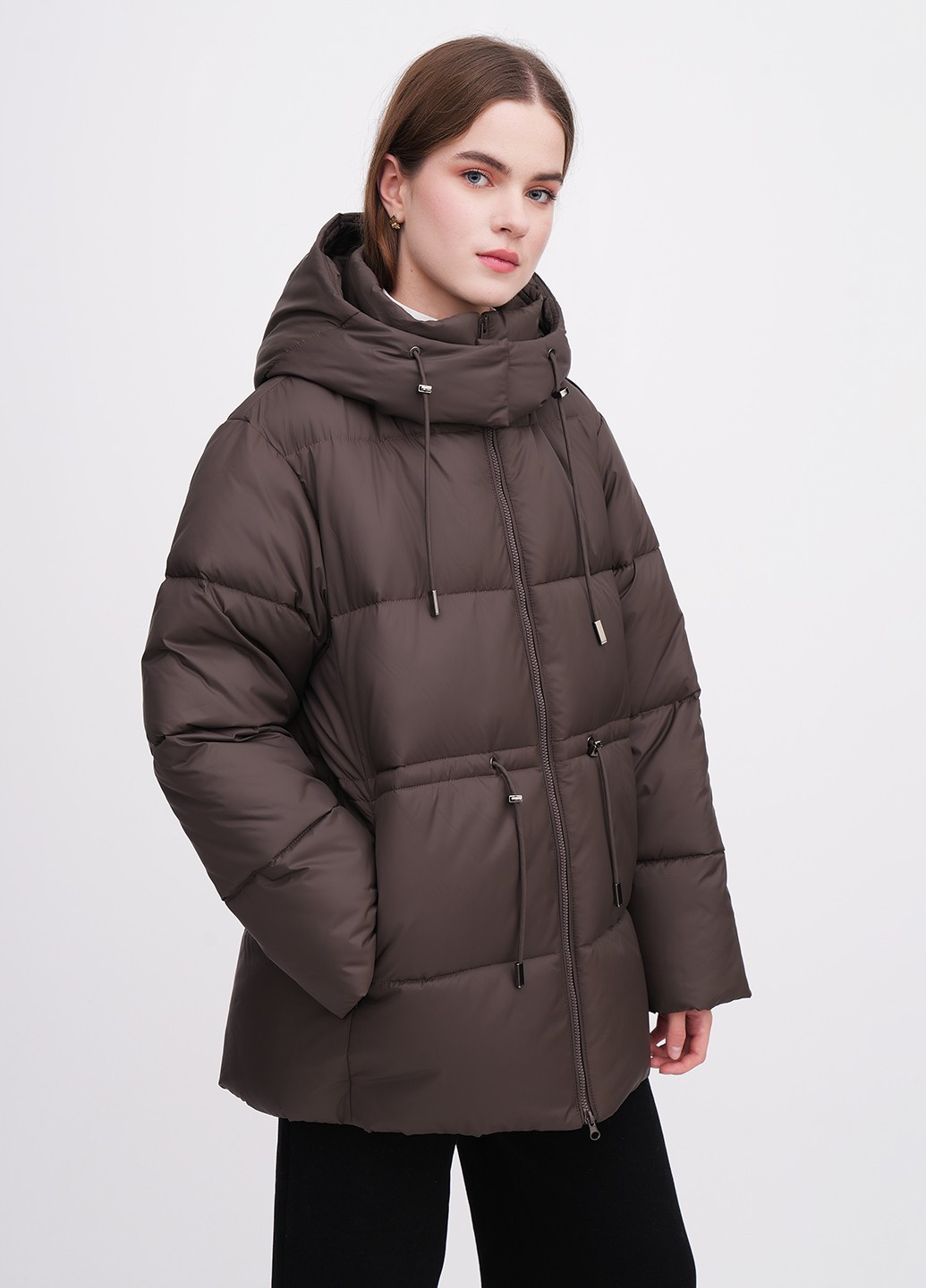 Темно-коричневая демисезонная куртка EQUILIBRI