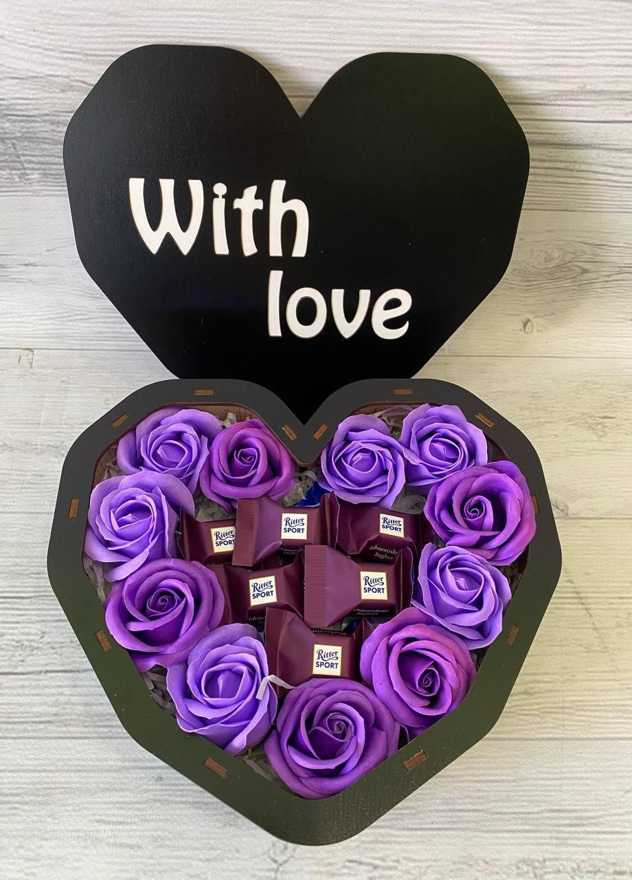 Подарунковий набір Lilac Heart, подарунок на день народження, дружині, дівчині, подрузі, сестрі, мамі. Кукумбер (253654843)