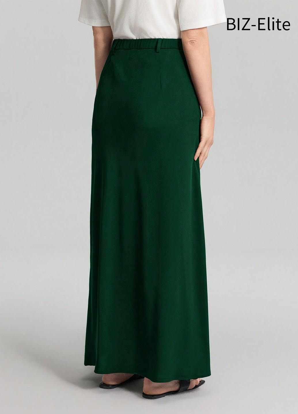 Темно-зеленая кэжуал однотонная юбка SHEIN а-силуэта (трапеция)