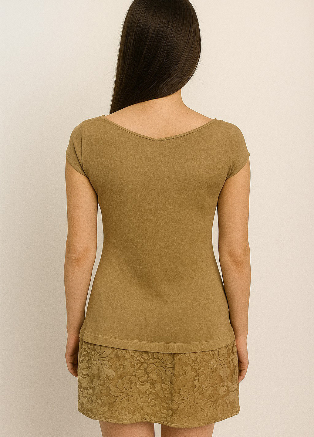 Пісочна кежуал сукня Sassofono однотонна