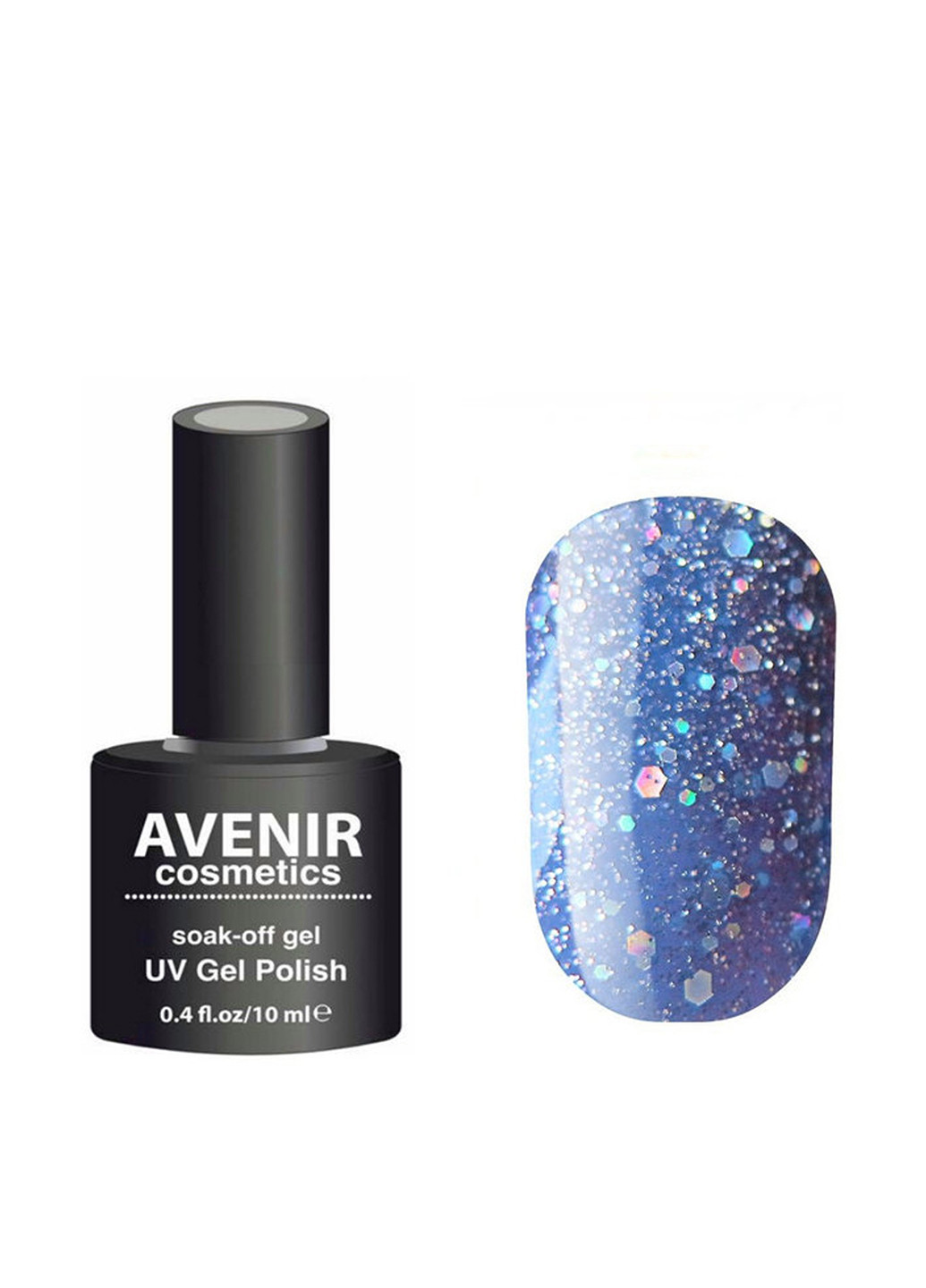 Гель-лак для ногтей Soak-Off UV Color Gel №113 Синий с шиммером и блестками AVENIR Cosmetics (88096047)