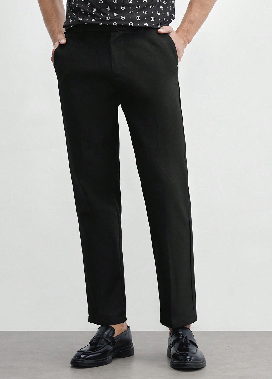 Черные кэжуал, классические демисезонные брюки SHEIN