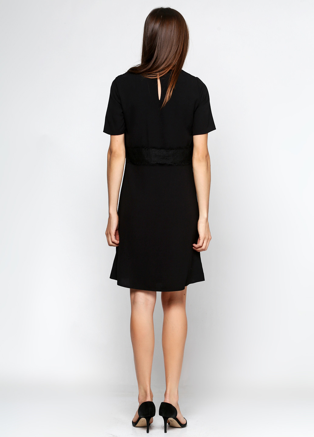 Черное деловое платье короткое Tom Tailor однотонное