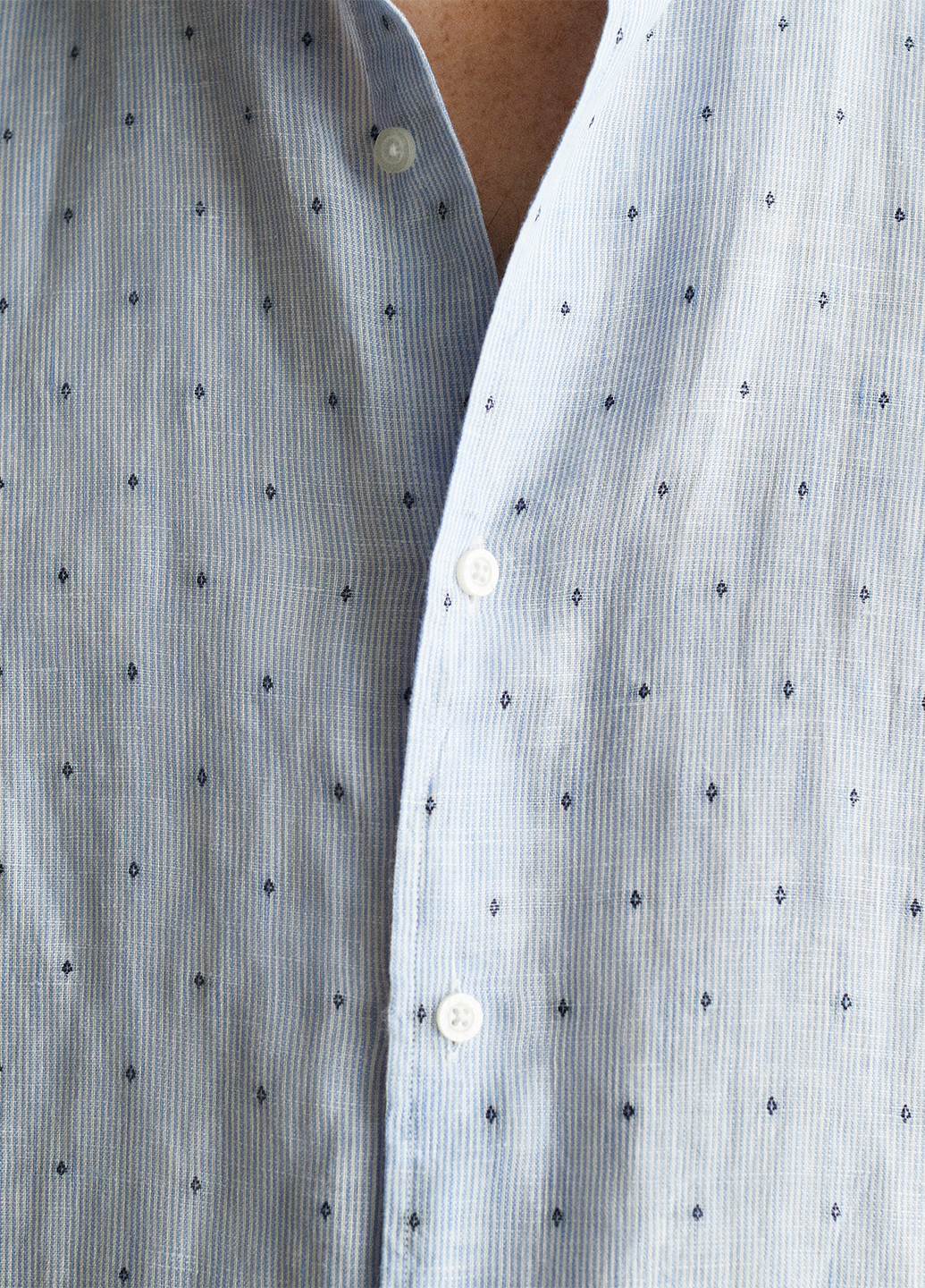 Светло-голубой кэжуал рубашка в горошек Massimo Dutti