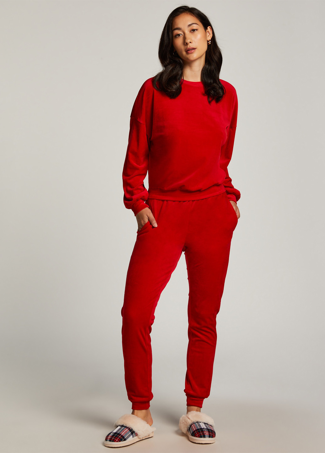 Красный свитшот Hunkemoller однотонный без декора (322185977)