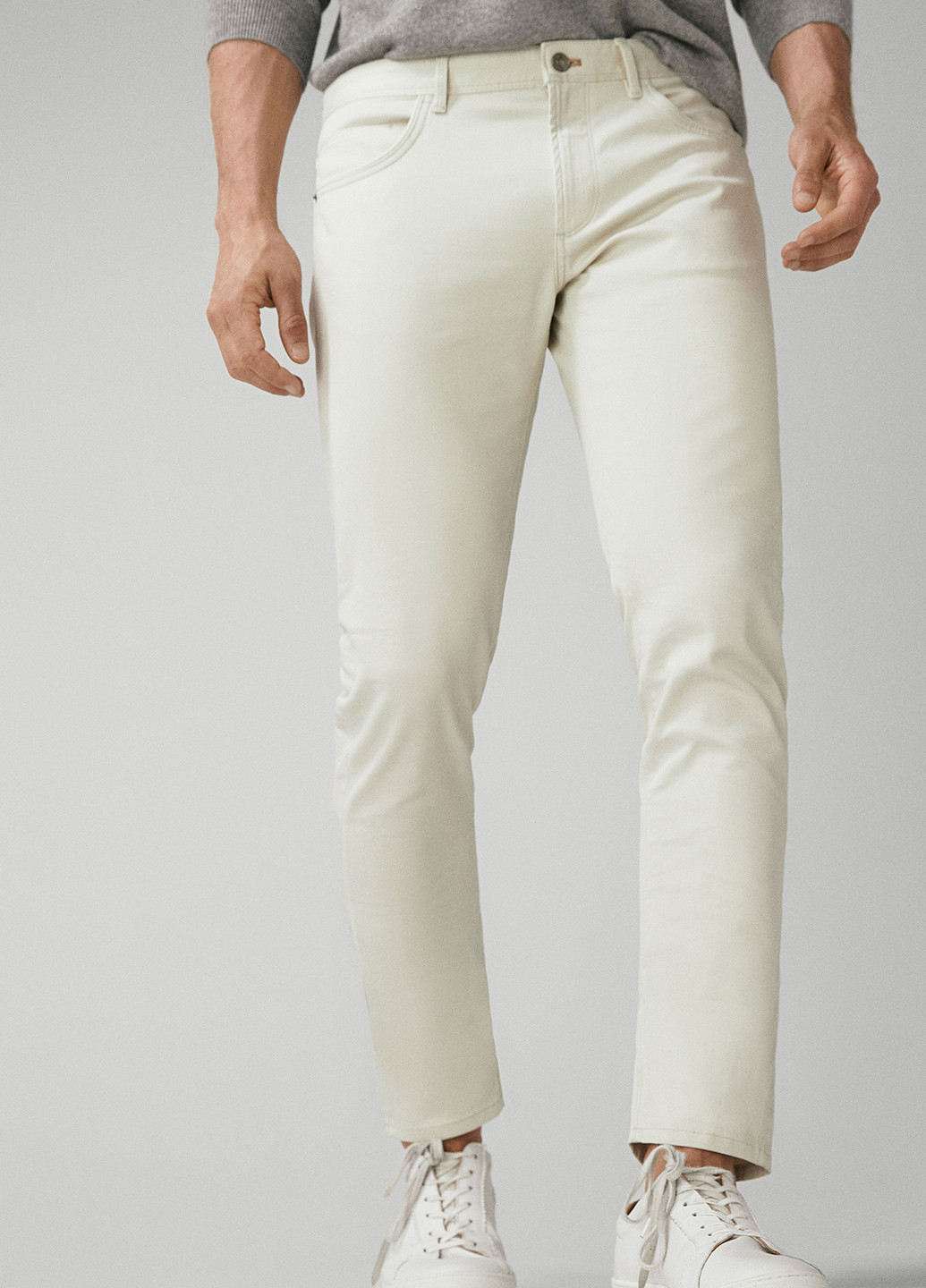 Молочные кэжуал демисезонные прямые брюки Massimo Dutti