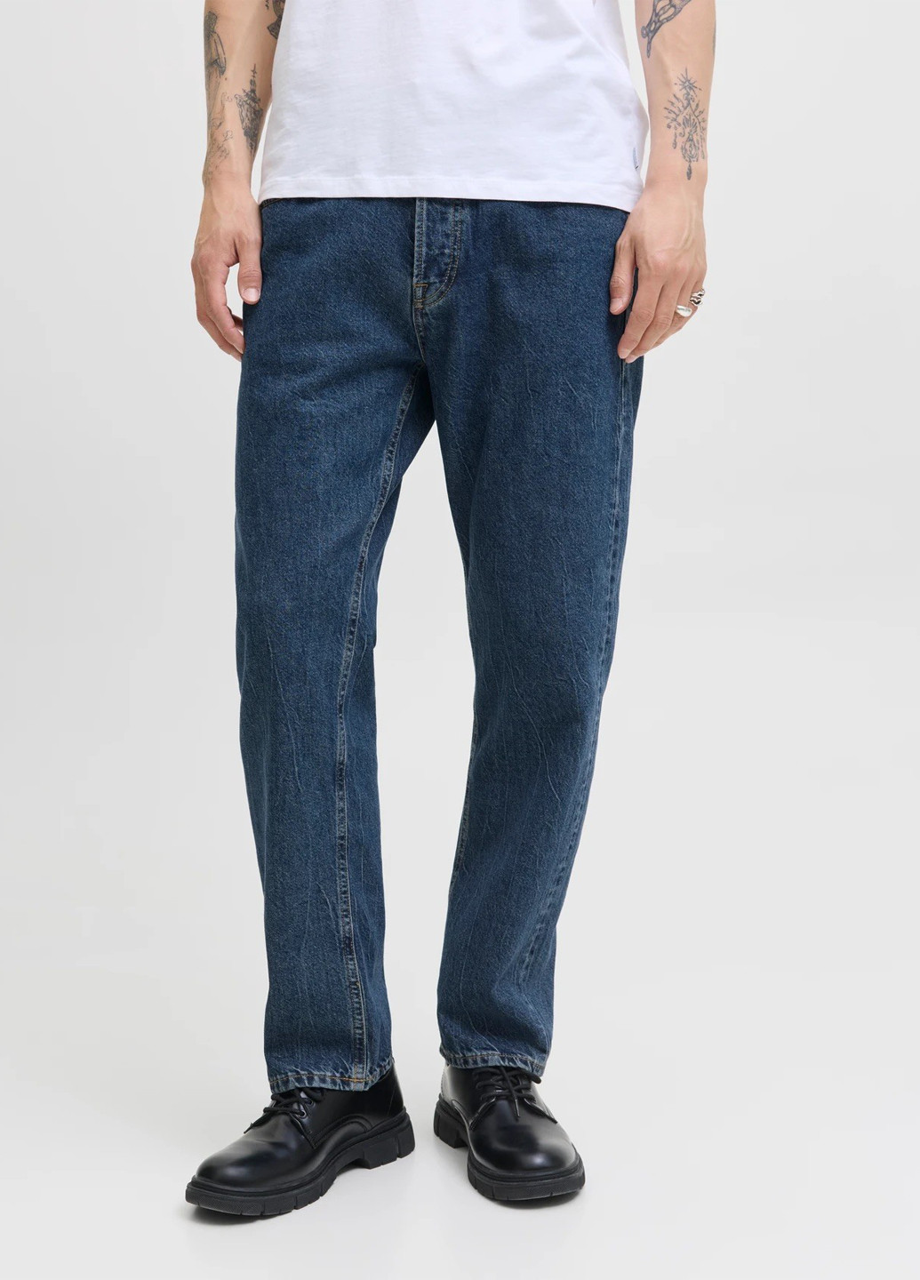 Синие демисезонные слим джинсы Jack & Jones