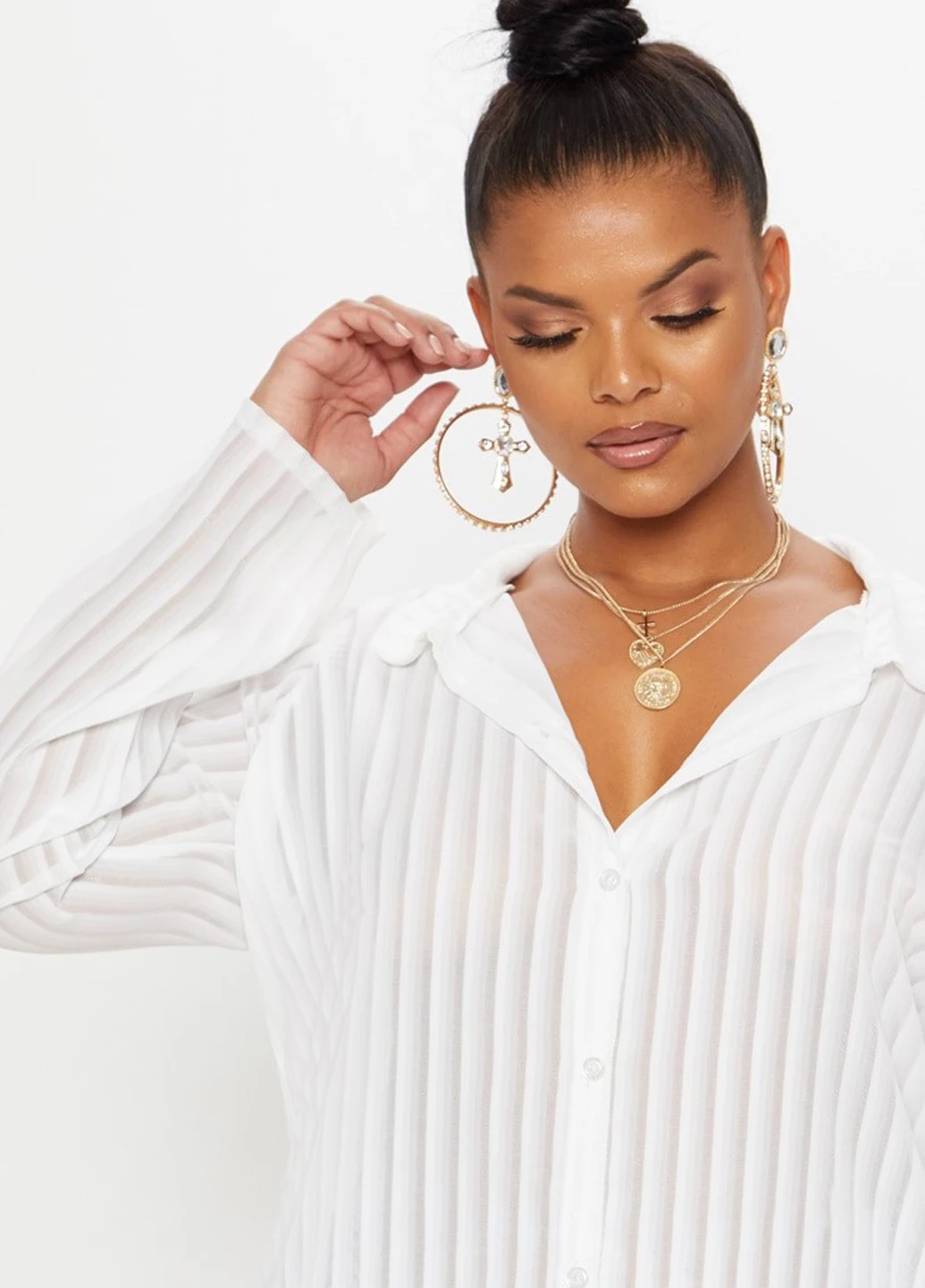 Белая блуза PrettyLittleThing