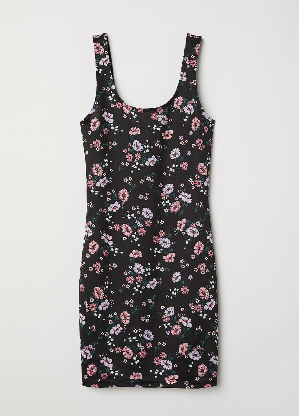 Комбинированное кэжуал платье платье-майка H&M с цветочным принтом