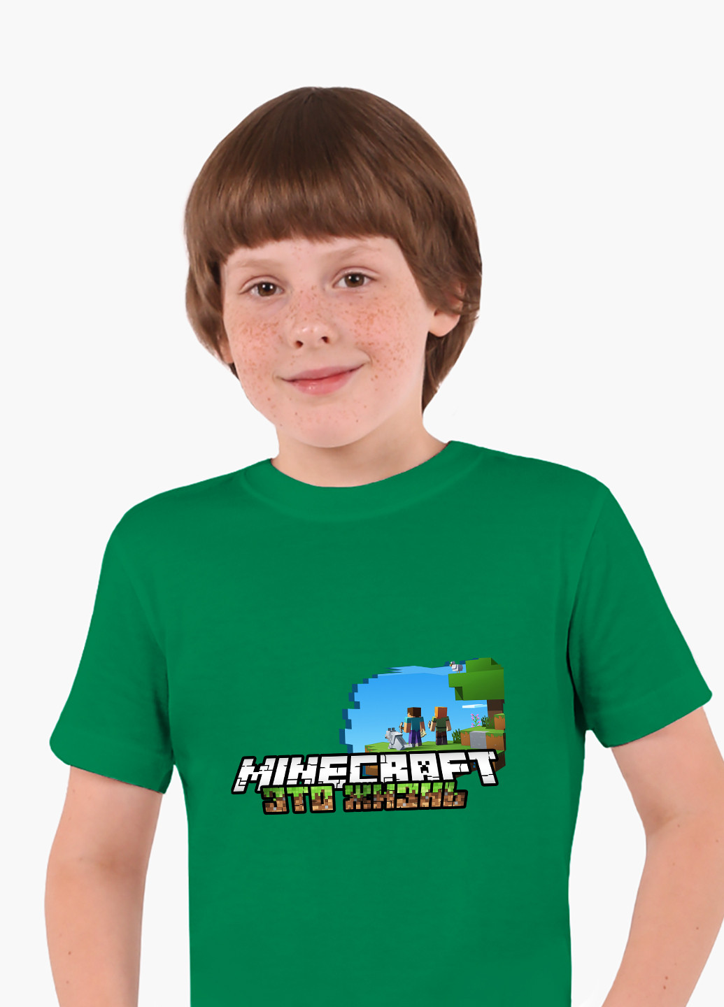 Зелена демісезонна футболка дитяча майнкрафт (minecraft) (9224-1170) MobiPrint