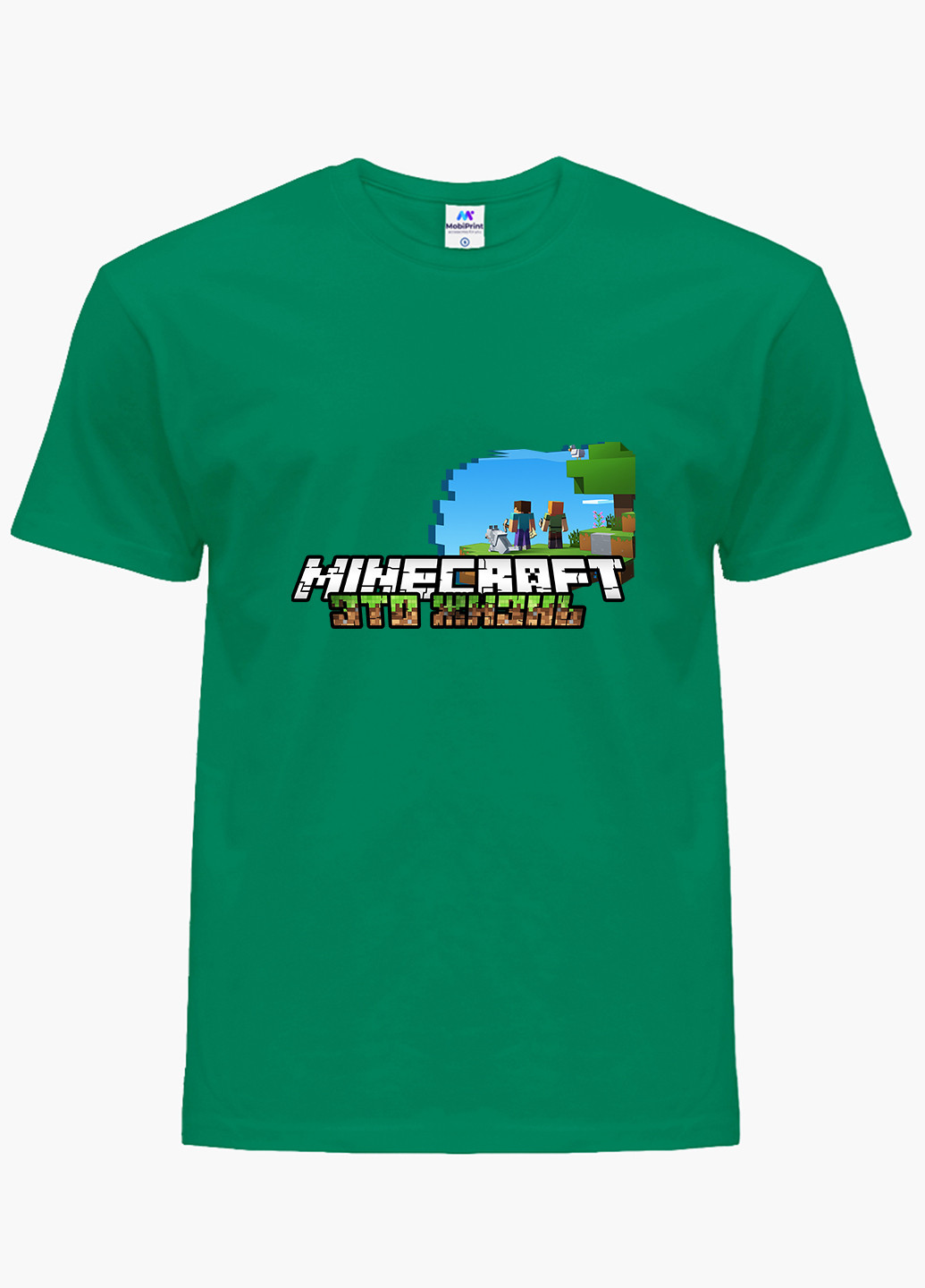 Зеленая демисезонная футболка детская майнкрафт (minecraft)(9224-1170) MobiPrint
