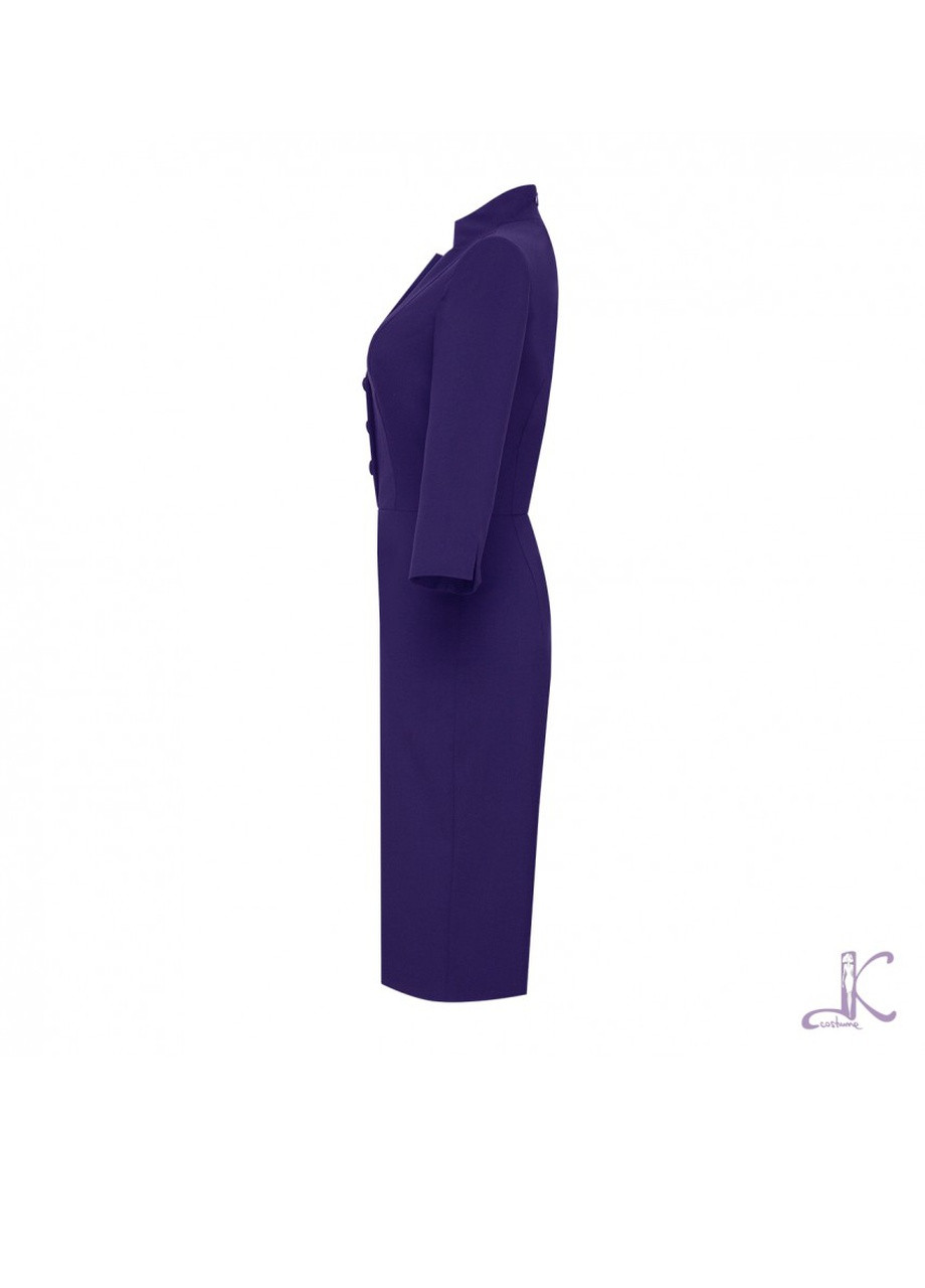 Фиолетовое деловое платье футляр, платье-жакет LKcostume однотонное