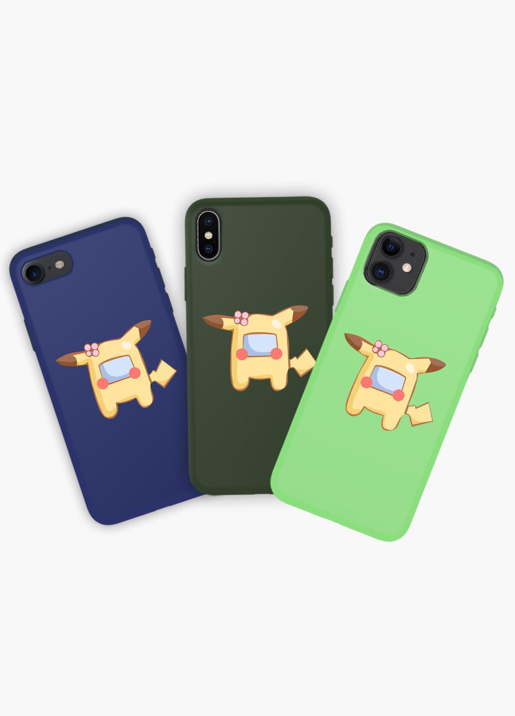 Чехол силиконовый Apple Iphone 8 Амонг Ас Покемон Пикачу (Among Us Pokemon Pikachu) (6151-2419) MobiPrint (219565508)