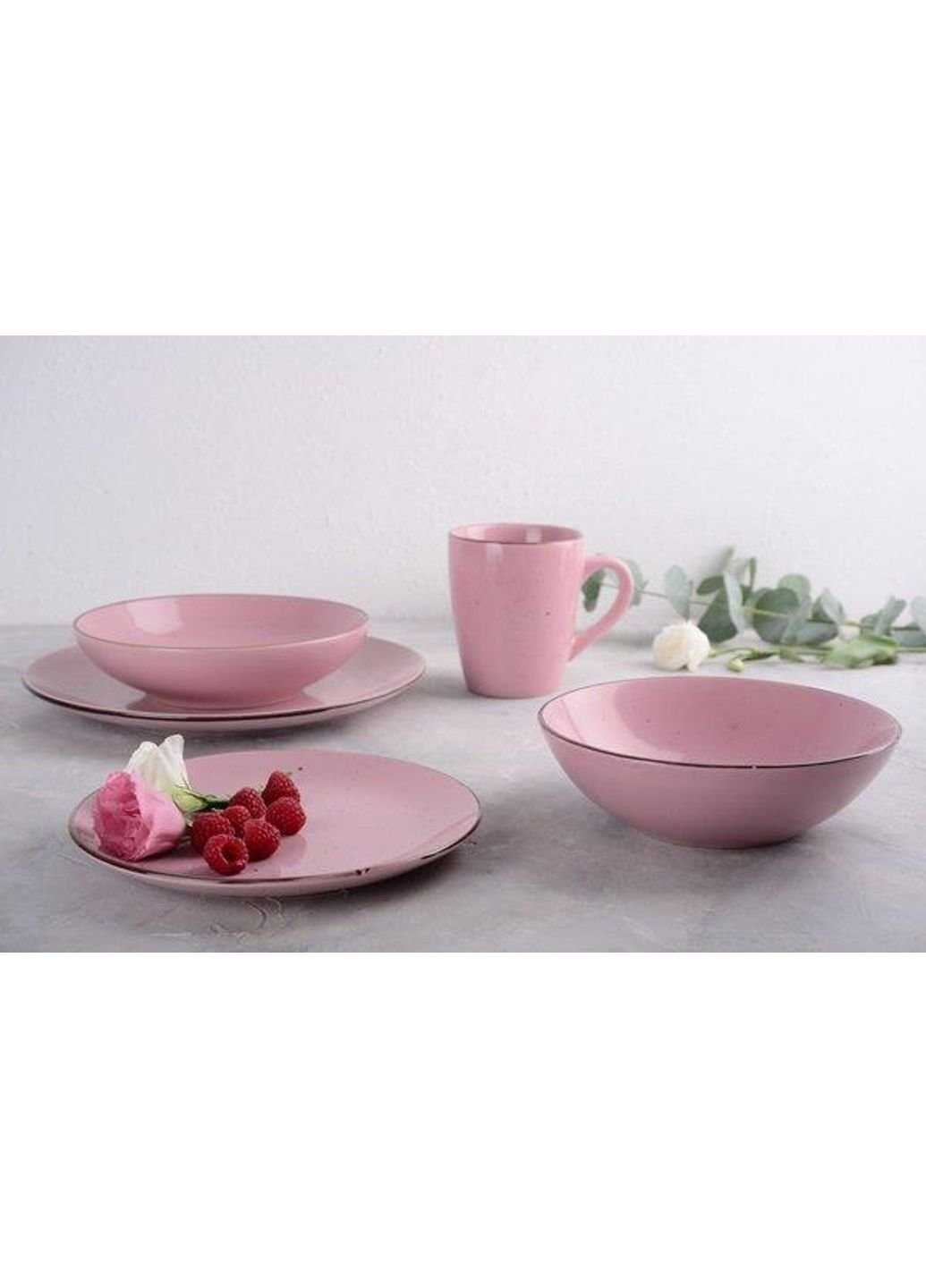 Тарелка суповая Terra YF6007-5 20 см розовая Limited Edition (253610441)